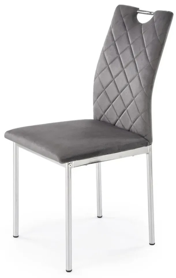 Krzesło tapicerowane K578 VELVET szare HALMAR