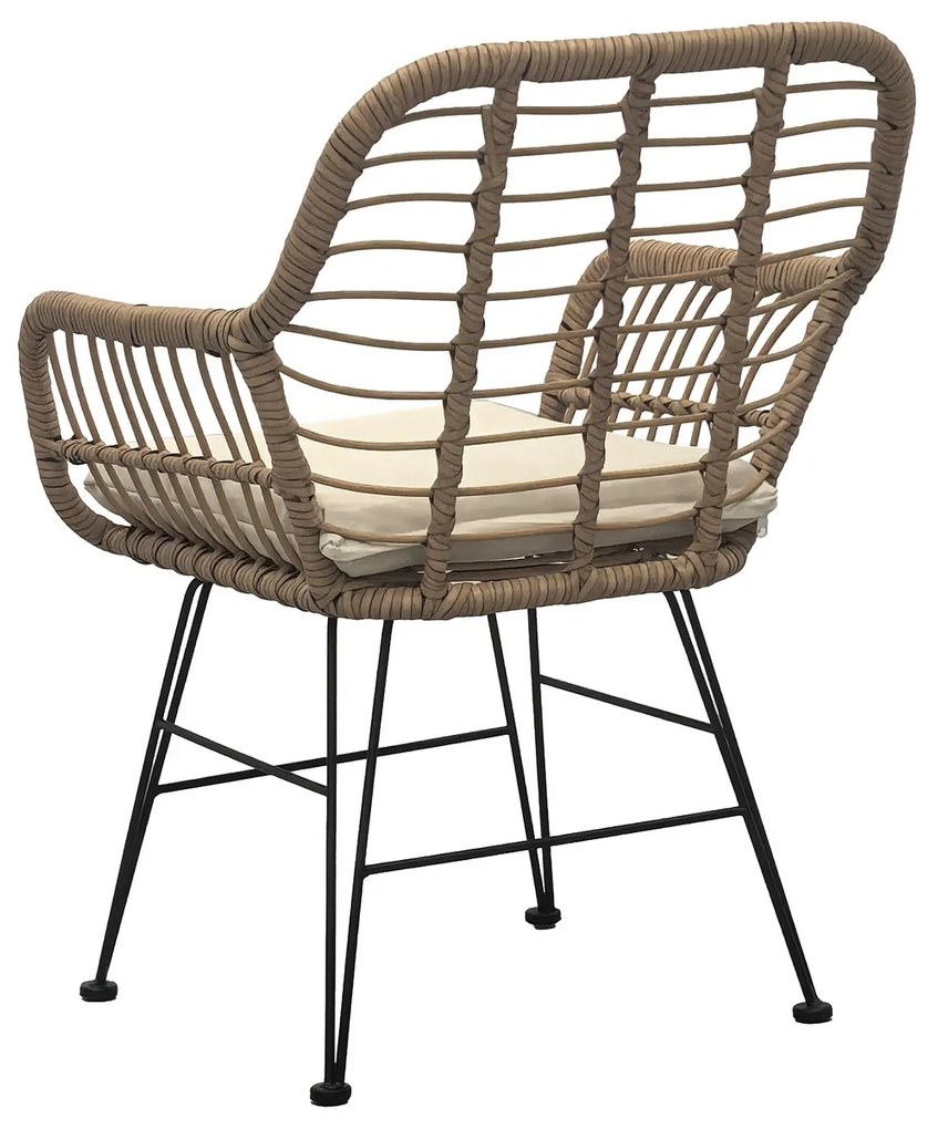 Autronic Zestaw ogrodowy 1+2, metal, polirattan,naturalny, AZ-F1208 NAT