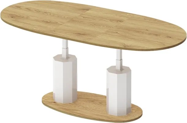 Rozkładany i podnoszony ławostół Barletta w drewnianym dekorze