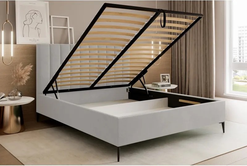 Łóżko Mona Slim III 200 Tkanina VELUTTO 15 stelaż drewniany