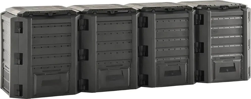 Czarny poczwórny kompostownik ogrodowy H6-D03