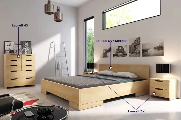 Zestaw drewnianych mebli do sypialni - Lilis 3G