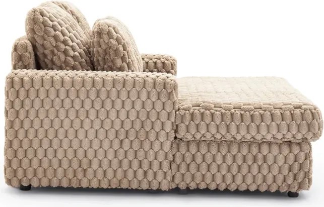 Fotel Wypoczynkowy Sofa KOBEL Brązowy Pluszowy Nowoczesny