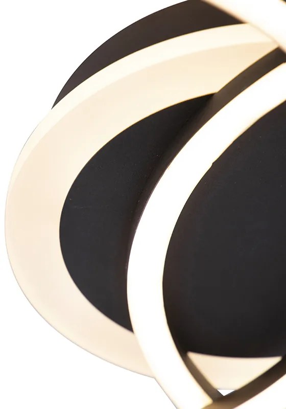 Designerska lampa sufitowa czarna z wbudowanym LED 3-stopniowym ściemniaczem - VeniDesignerski Oswietlenie wewnetrzne
