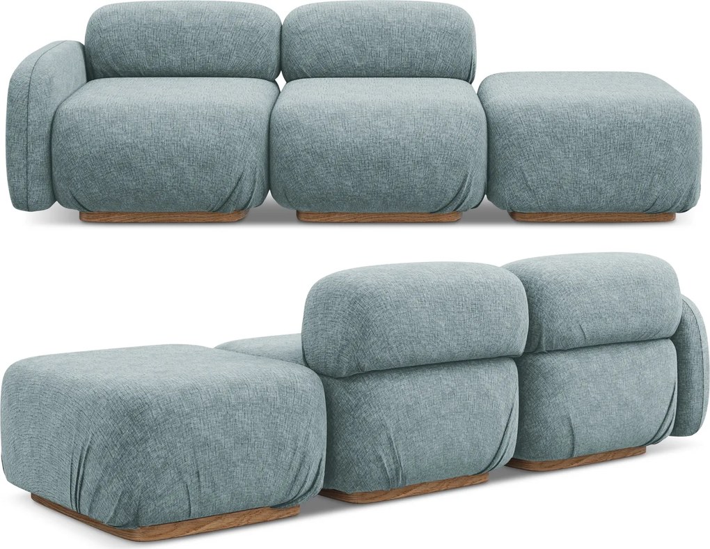 Modułowa otwarta sofa Ailani, tkanina szenilowa
