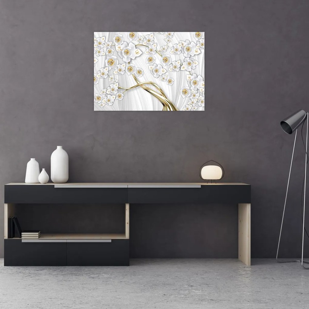 Obraz - Drzewo ze złotą ozdobą (70x50 cm)