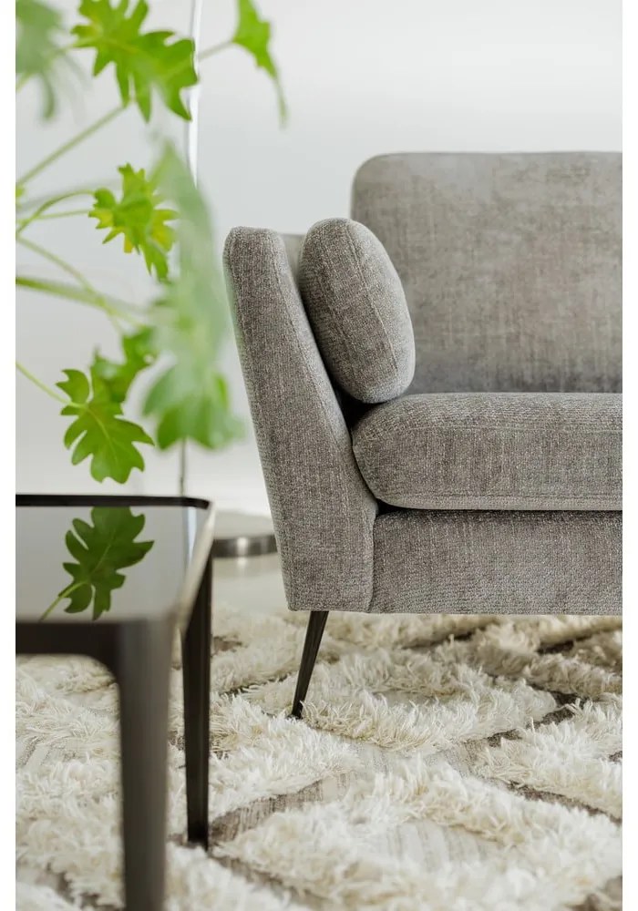 Szara aksamitna sofa 220 cm Mynta – Sits