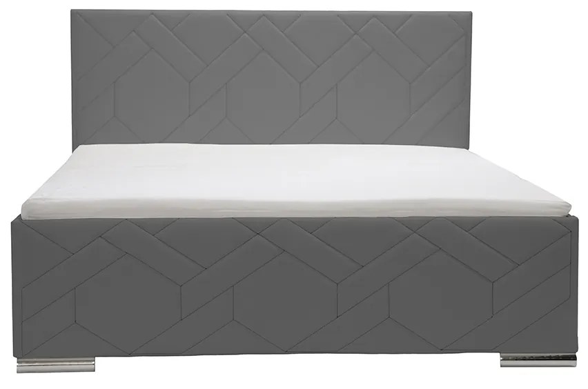 Łóżko tapicerowane z pojemnikiem i materacem EKO 180x200 cm Biały