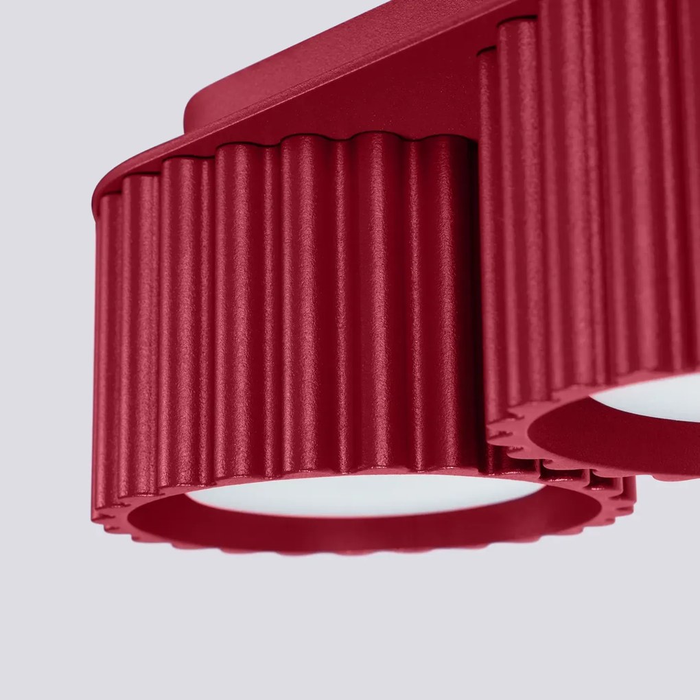 Plafon dwupunktowy AURA 2 burgund GX53 ryflowany  SOLLUX  LIGHTING