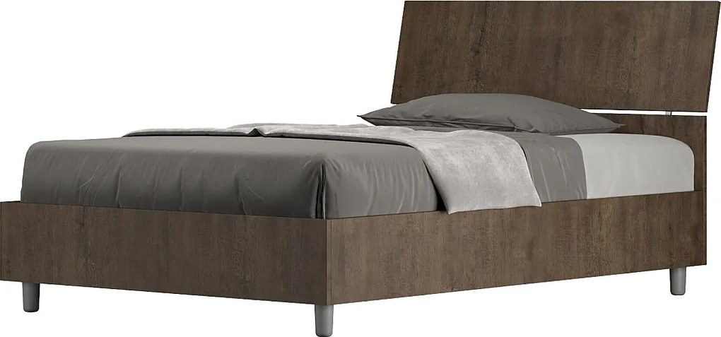 Łóżko bez stelaża 120x200 Nachylony zagłówek orzech Demas