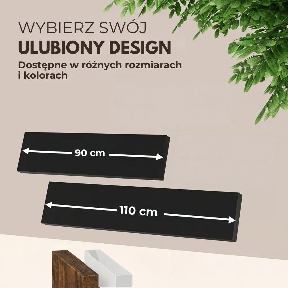 Półka ścienna FIGO + z konsolą, 90cm, czarna Casaria
