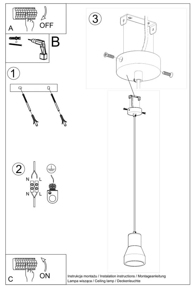 Szara lampa wisząca ø 12 cm Valentina – Nice Lamps