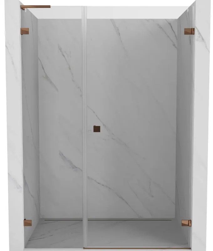 Mexen Lunar-B L drzwi prysznicowe uchylne prawe 145 cm, transparent, różowe złoto - 832SL-145-050-60-00-P