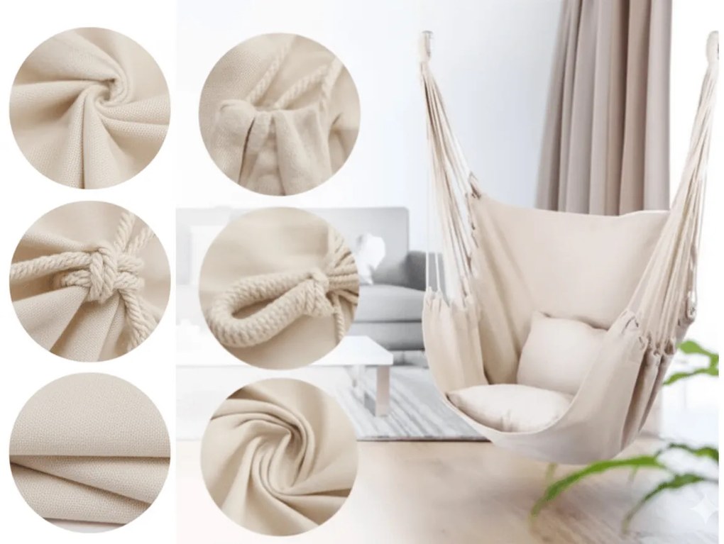 Fotel wiszący DAGO beżowy