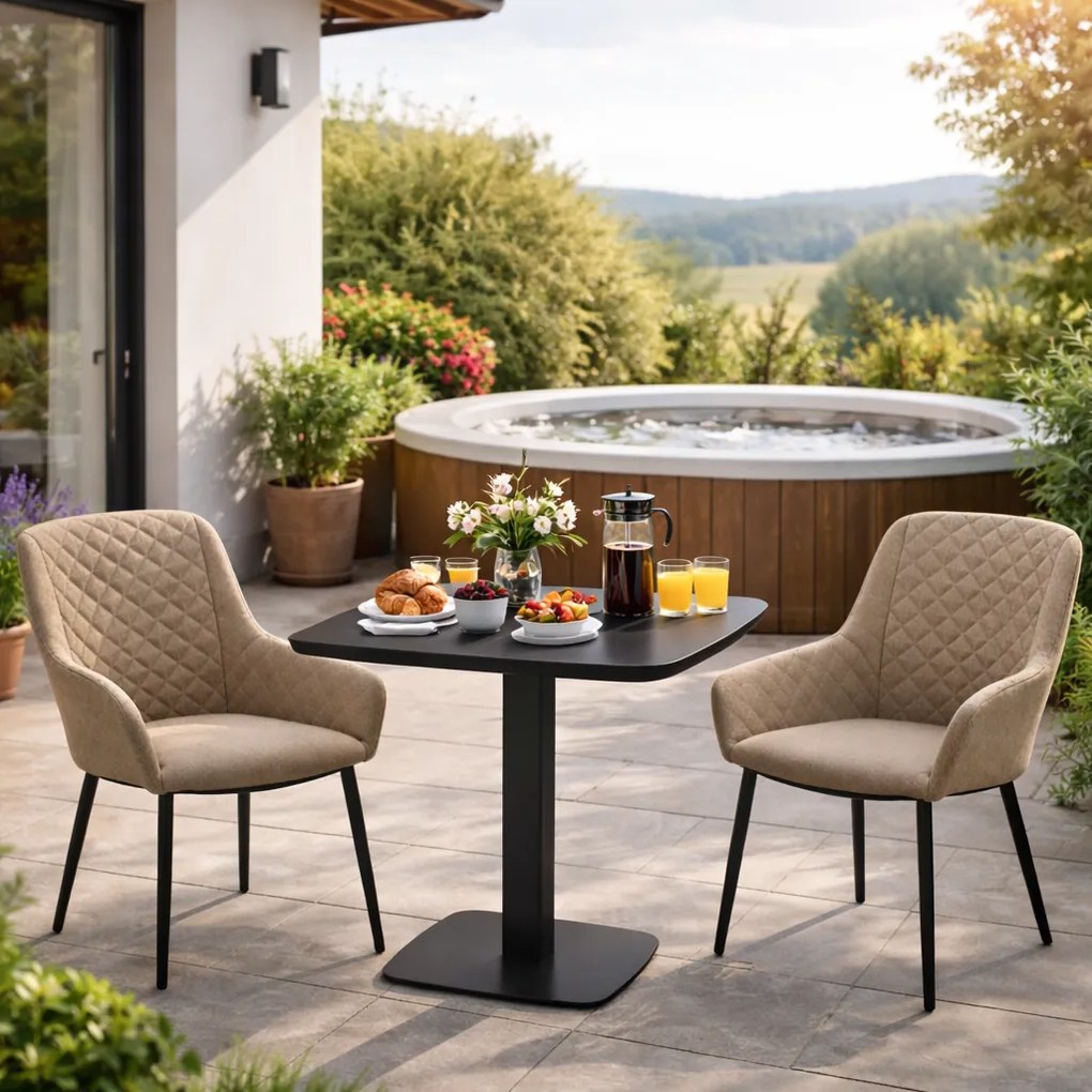 Doppler PICASO PARIS LIKA-TEX® nierozkładane mocca - zestaw ogrodowy 2+1