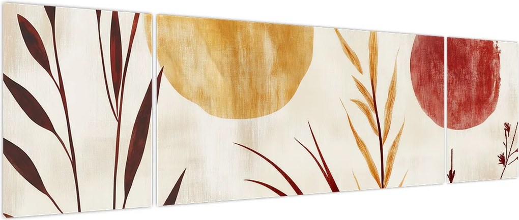 Obraz - Rośliny i okręgi (170x50 cm)