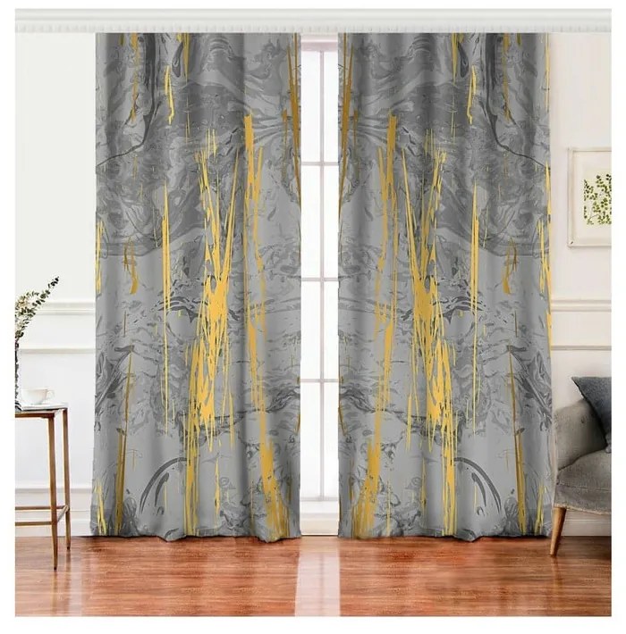 Szaro-złote zasłony zestaw 2 szt. 140x260 cm – Mila Home
