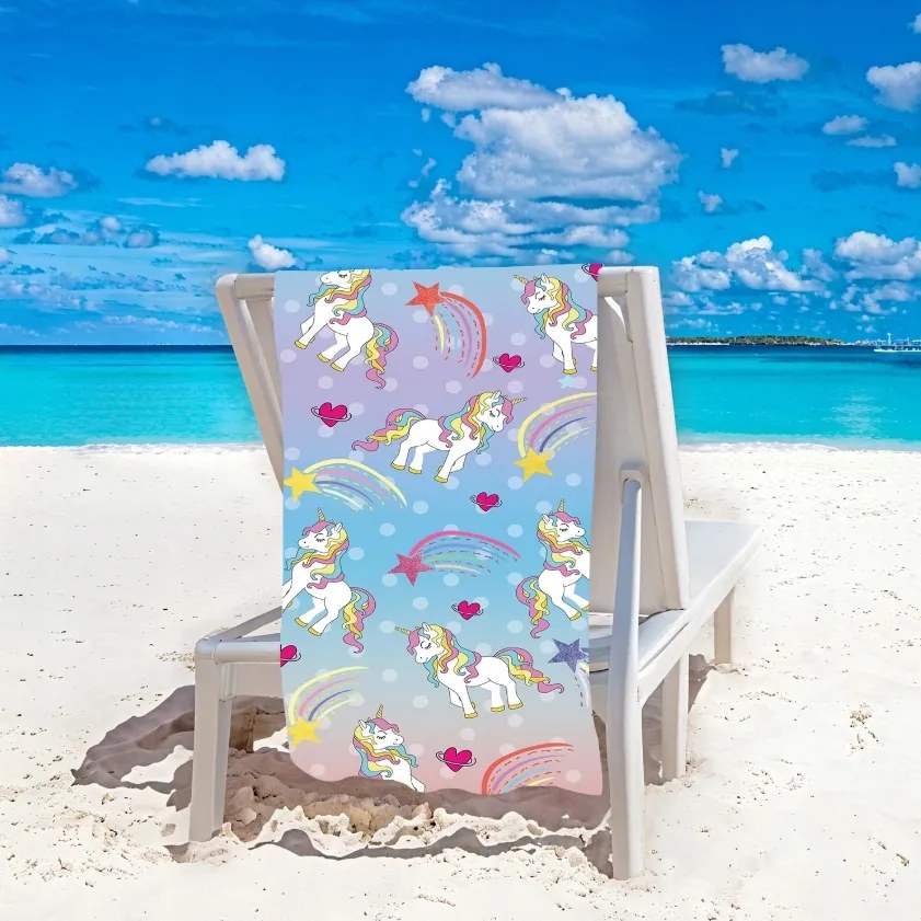 Ręcznik plażowy UNICORN PONNY 100x180 cm kolorowy, 100% mikrofibra