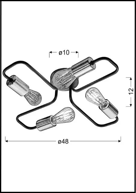 Czarna lampa sufitowa - K187 S7-H28
