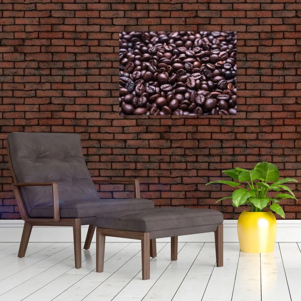 Obraz na szkle ziaren kawy (70x50 cm)