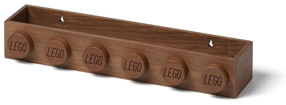 Dziecięca półka z drewna dębowego bejcowanego na ciemno LEGO® Wood
