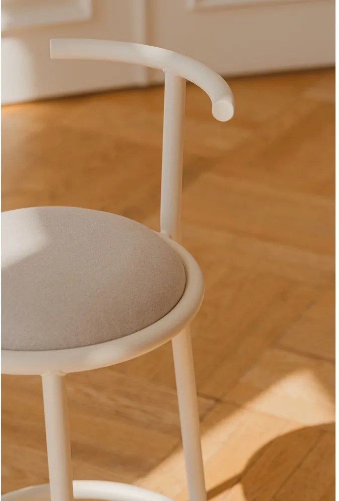 Beżowy metalowy hoker (wysokość siedziska 68 cm) Hogo – noo.ma