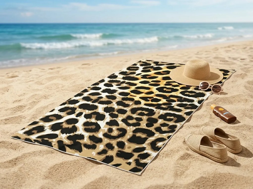 Szybkoschnący XL ręcznik plażowy SAVANNA kolorowy 100 x 180 cm, 100% mikrofibra