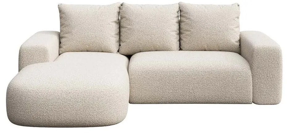 Beżowy narożnik z materiału bouclé (lewostronny/z szezlongiem) Monce – Rodier