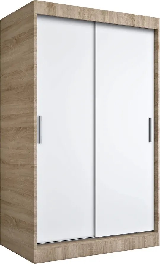 Szafa z przesuwanymi drzwiami dąb sonoma + biały 120 cm G4-C47