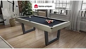 Stół wielofunkcyjny - Bilard i Ping-pong - Kolor naturalny jasny i czarny - szer. 213,4 x gł. 111,8 x wys. 78,5 cm - MELIAN
