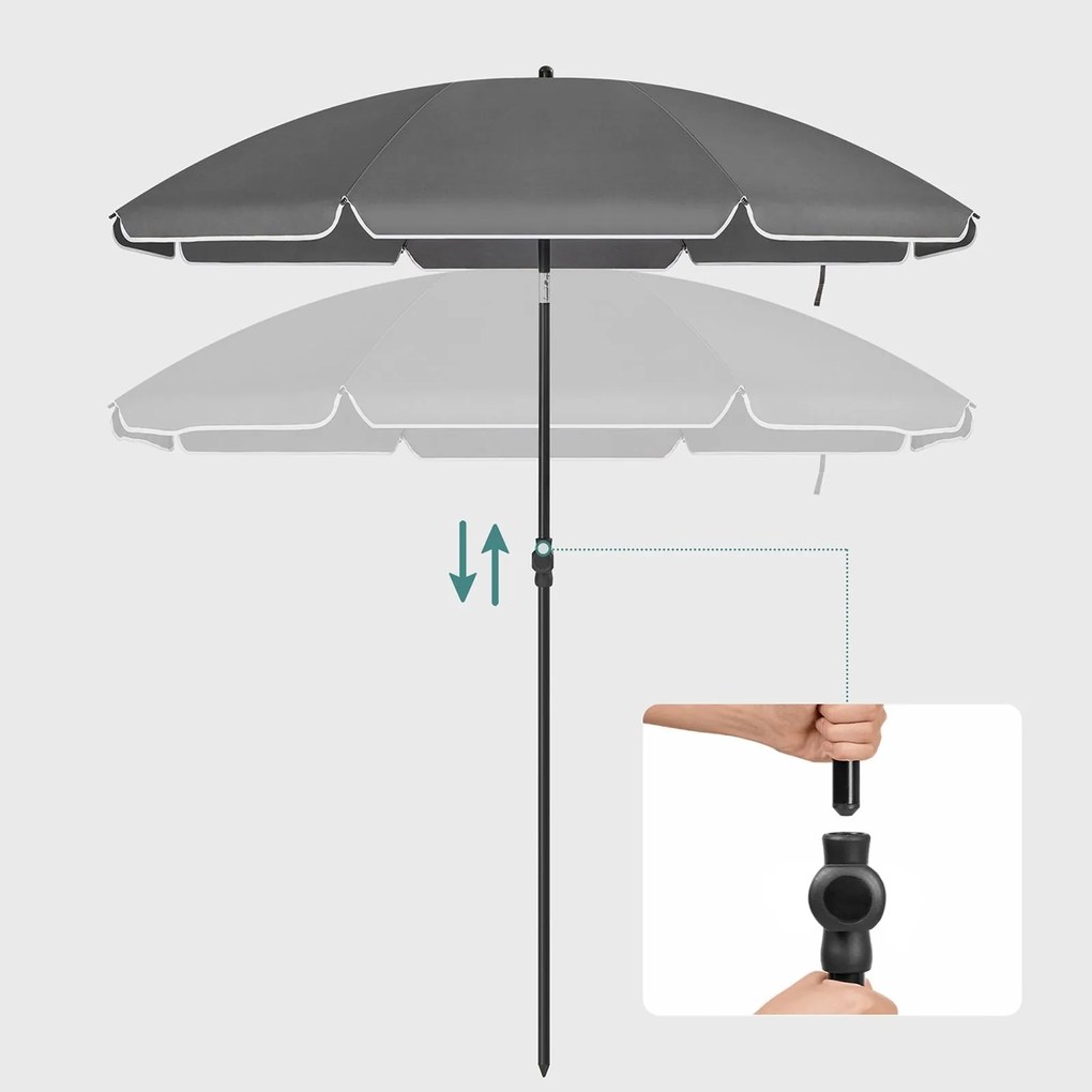 Parasol SOLARA, Ø160 cm, szara SongmicsHome