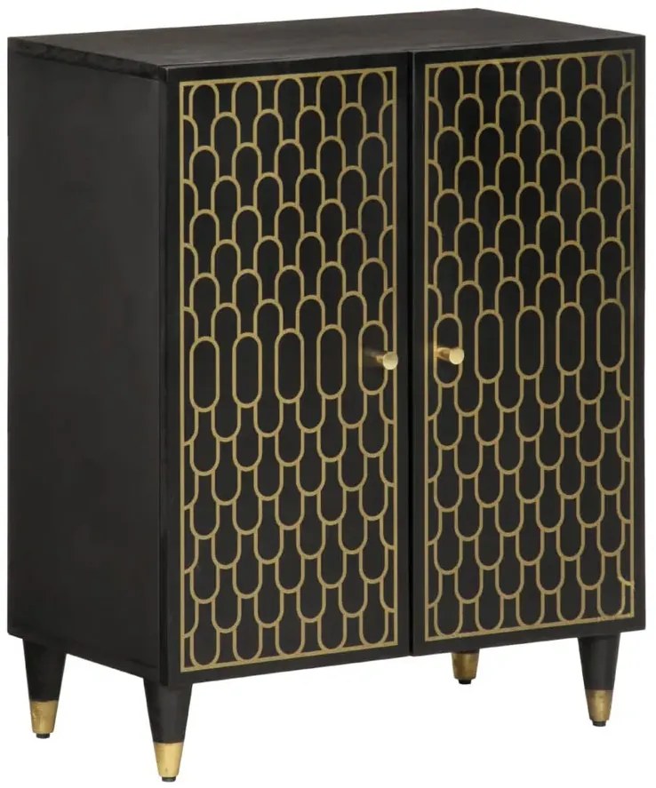 Czarna dwudrzwiowa szafka na nóżkach K4-H57