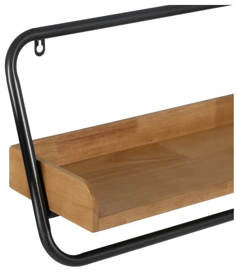 Półka z litego drewna kauczukowego w naturalnym kolorze 80 cm – Ixia