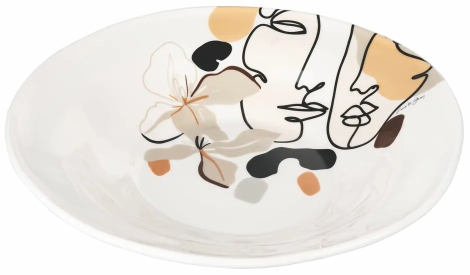 Ceramiczna misa sałatkowa VDE Tivoli 1996 Face to Grey, ø 39 cm