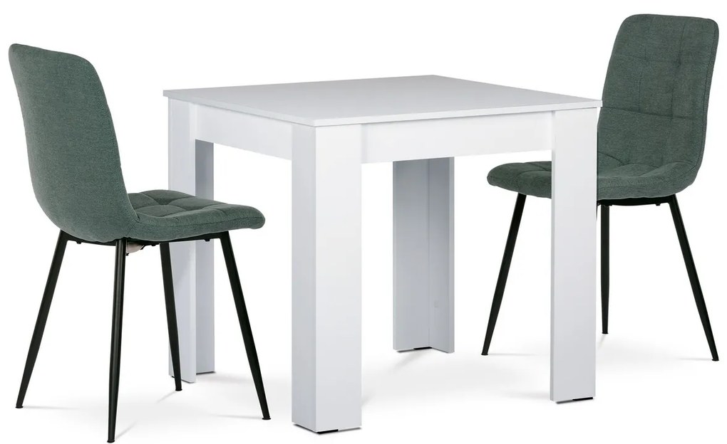 Zestaw jadalniany MDF z 2 krzesłami, 80 x 80 x 75cm, biały