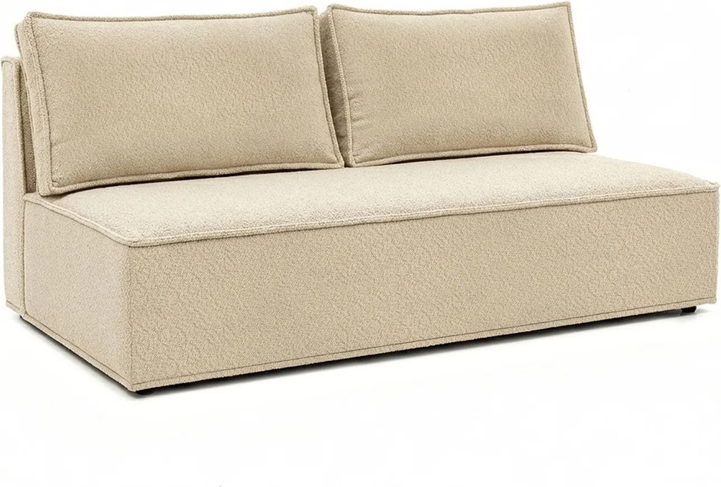Sofa z Funkcją Spania MAVIA Beżowa Boucle Nowoczesna