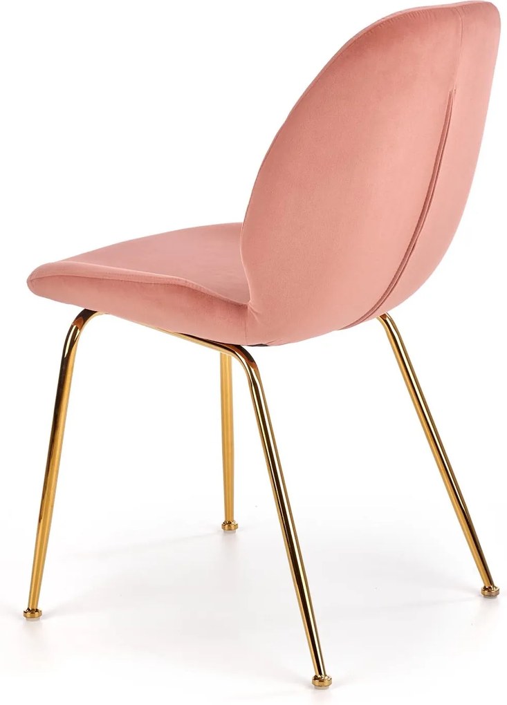 Tapicerowane krzesło na złotych nogach K381 Halmar