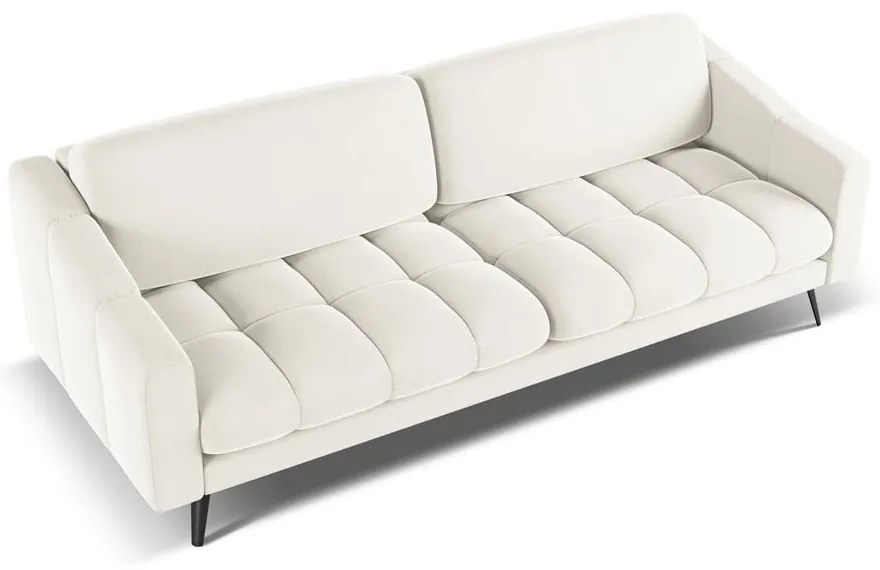 Biała aksamitna sofa 238 cm Nalu – Makamii