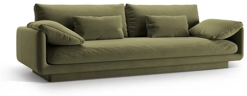 Jasnozielona aksamitna sofa 250 cm Torino – Micadoni