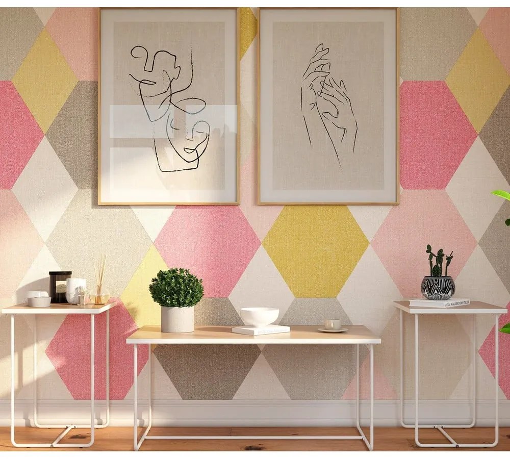 Białe/w naturalnym kolorze konsole zestaw 3 szt. z blatem w dekorze jesionu 50x100 cm Dante – Støraa