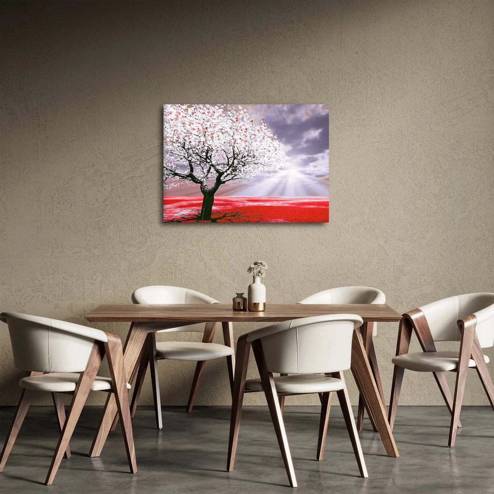 Czerwony obraz drzewa (70x50 cm)
