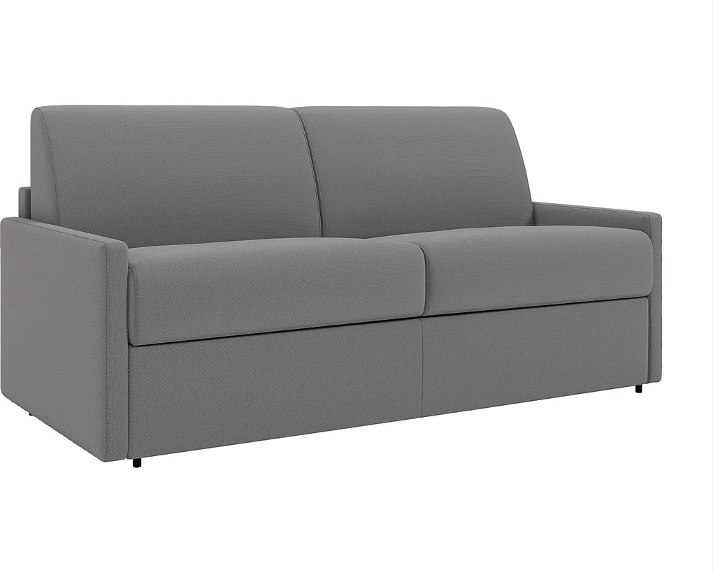 Kanapa 2-osobowa rozkładana typu express z tkaniny - Kolor: jasnoszary - Pow. spania: 120 cm - Materac 22 cm z pamięcią kształtu CALIFE