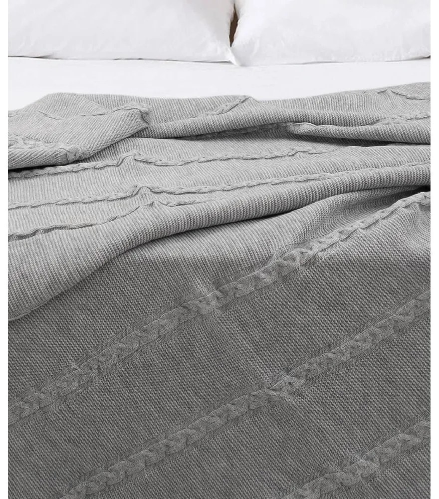 Szara narzuta 200x220 cm Trenza – Oyo Concept