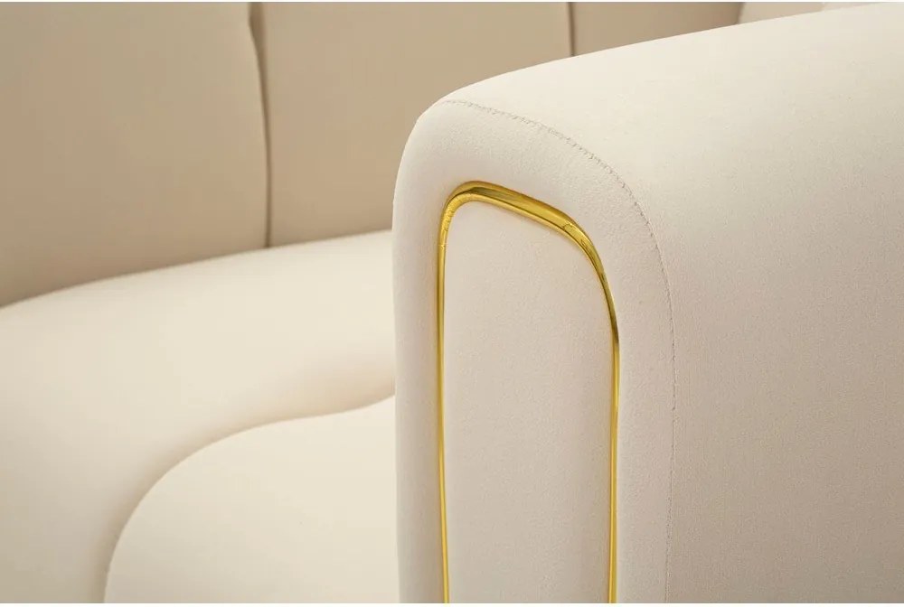 Kremowy aksamitny fotel Alma – Mauro Ferretti