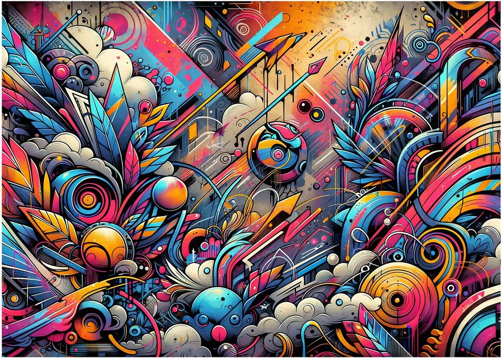 Obraz na szkle - Kolorowe graffiti (70x50 cm)