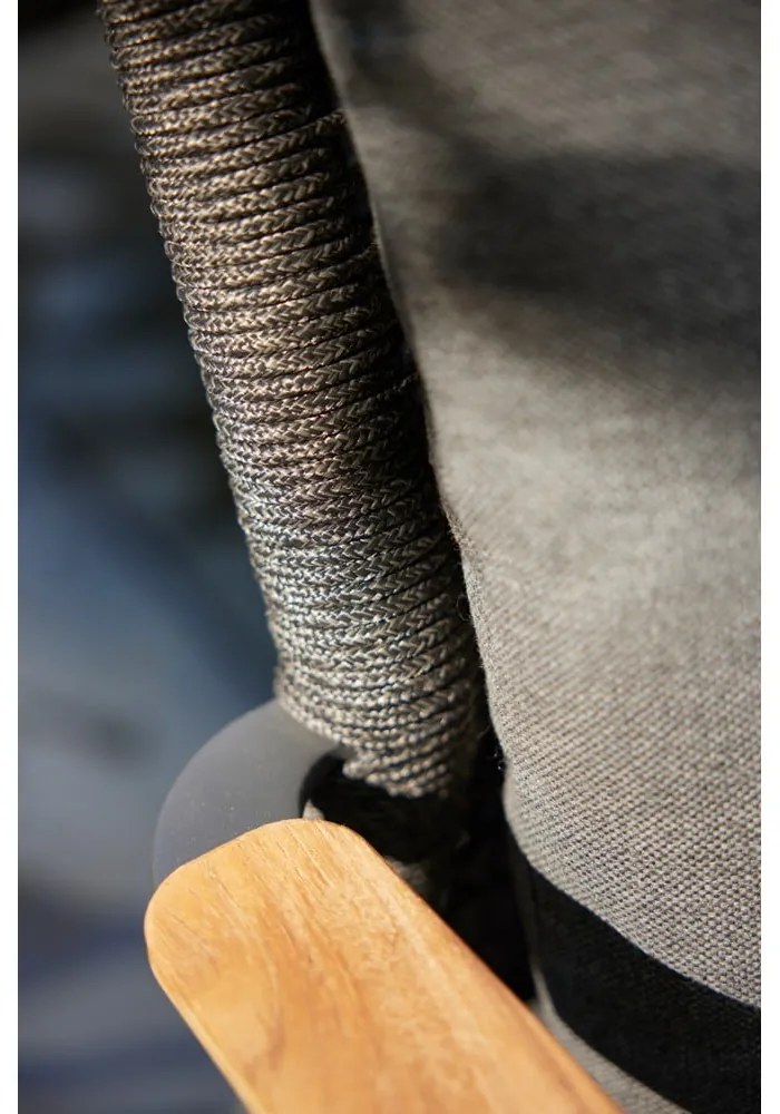 Ciemnoszary aluminiowy zestaw mebli ogrodowych dla 4 osób Ray – Diphano