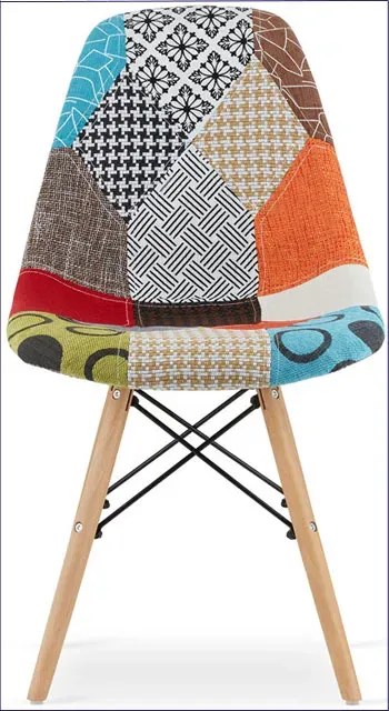 Tapicerowane nowoczesne krzesło kuchenne patchwork H6-K08