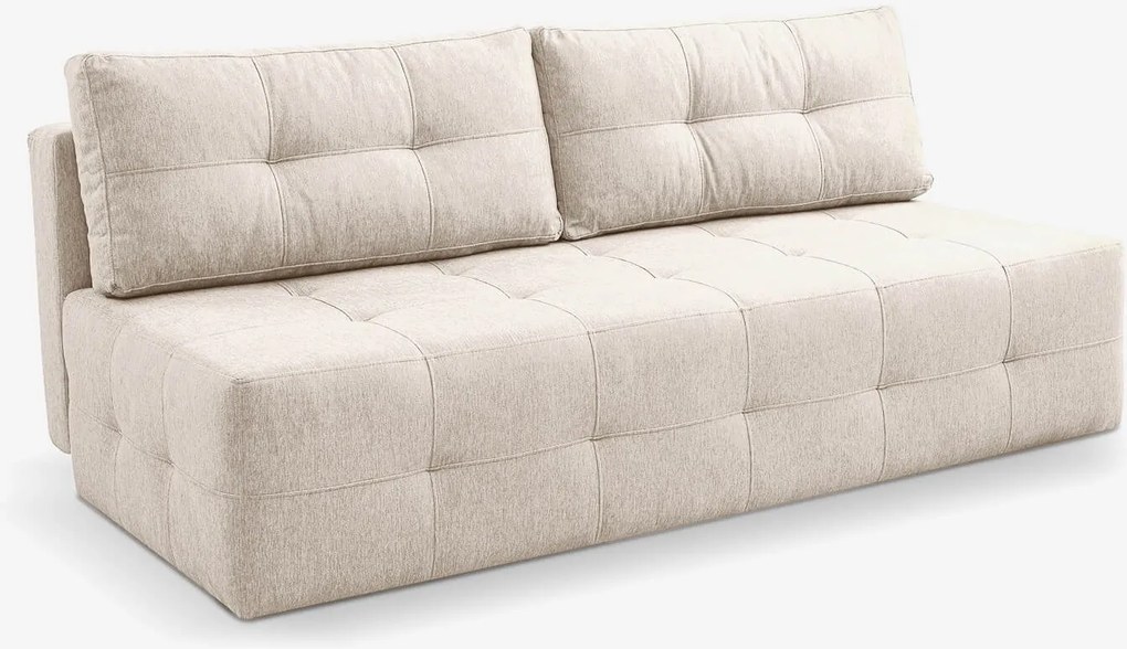 Sofa z Funkcją Spania MORANA Kremowa Nowoczesna