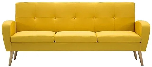 Trzyosobowa sofa pikowana żółta - Anita 3Q