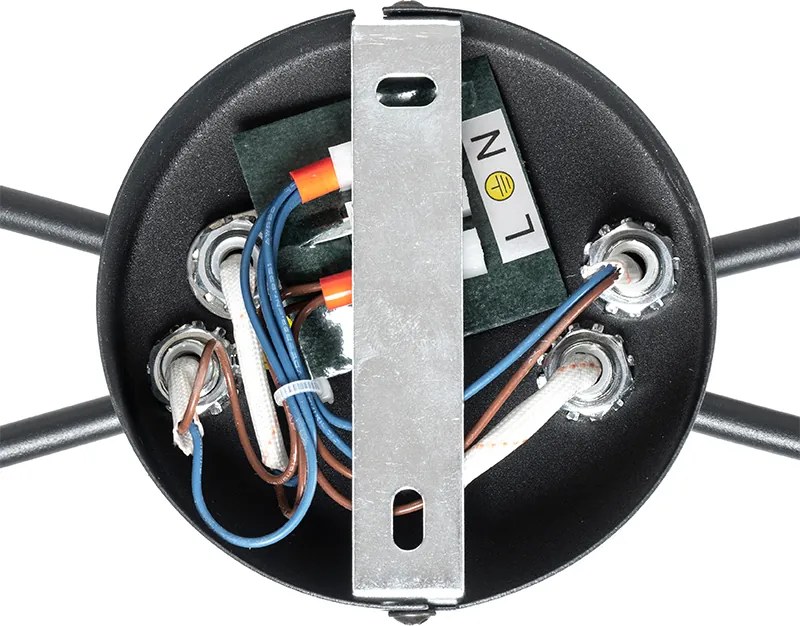 Plafon art deco czarny przydymione szkło 4-źródła światła - Athens